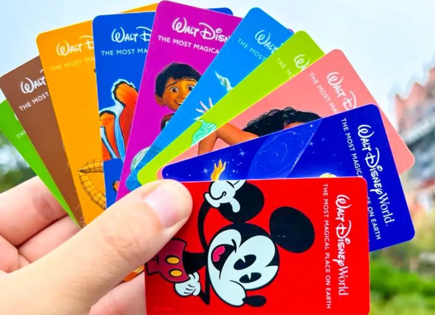 Cartões de ingresso para parques Disney